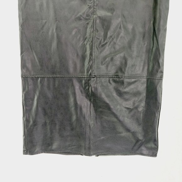 Wildlife Sportswear Black Faux Leather Back Zip Midi Skirt P6140 - Picture 2 of 7